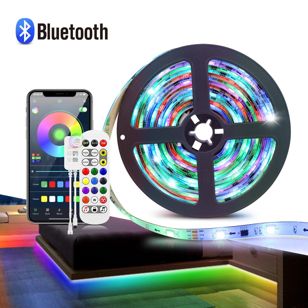 

1-5 м Bluetooth светодиодная лента WS2811 5050 IP20 RGB лента светодиодные фонари Гибкая лента DC12V RGB контроллер Blutooth с адаптером ЕС или США