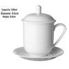 Yudefeng Pure White Ceramic Conference Teacup with Saucer