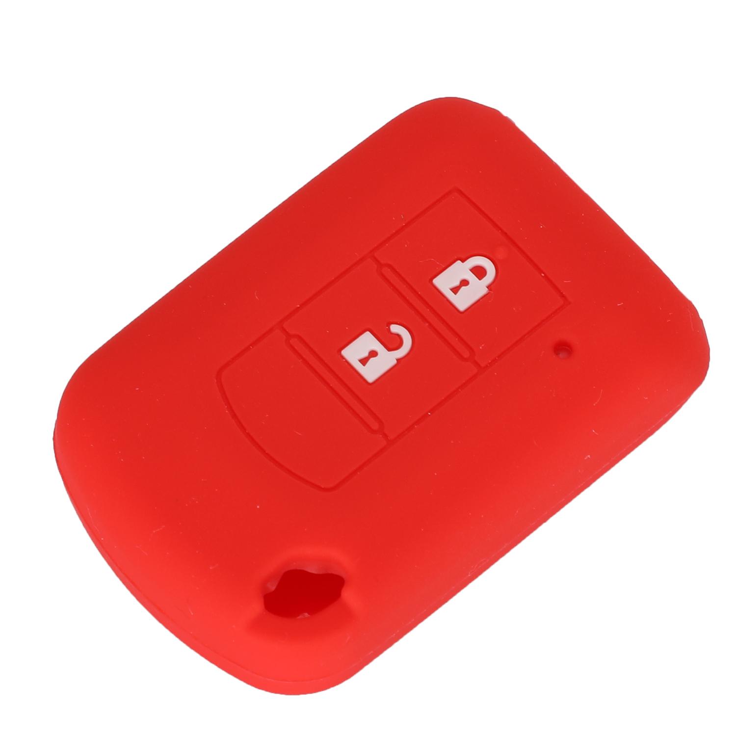 

Чехол для автомобильного ключа из силиконовой резины jingyuqin для Mitsubishi ASX Outlander Lancer EX Galant Pajero 2016 2017 2 кнопки для автомобильного стайлинга красный