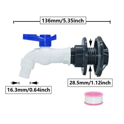 IBC Tank Tap Adapter S60X6 Garden Hose Fitting Valve Coarse Thread Faucet 1/2 3/4" Rain Backet Tank Tap Adapter