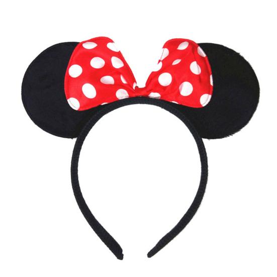 Cute Kid Girl Mickey Mouse Dot Print Bow Ear Hairband Hair Hoop Party Accessory