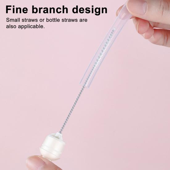 Cleaning Brush with Extended Handle Soft Food-Grade Silicone Head Baby Feeding Bottle Brush Family Bottle Cleaning Tool