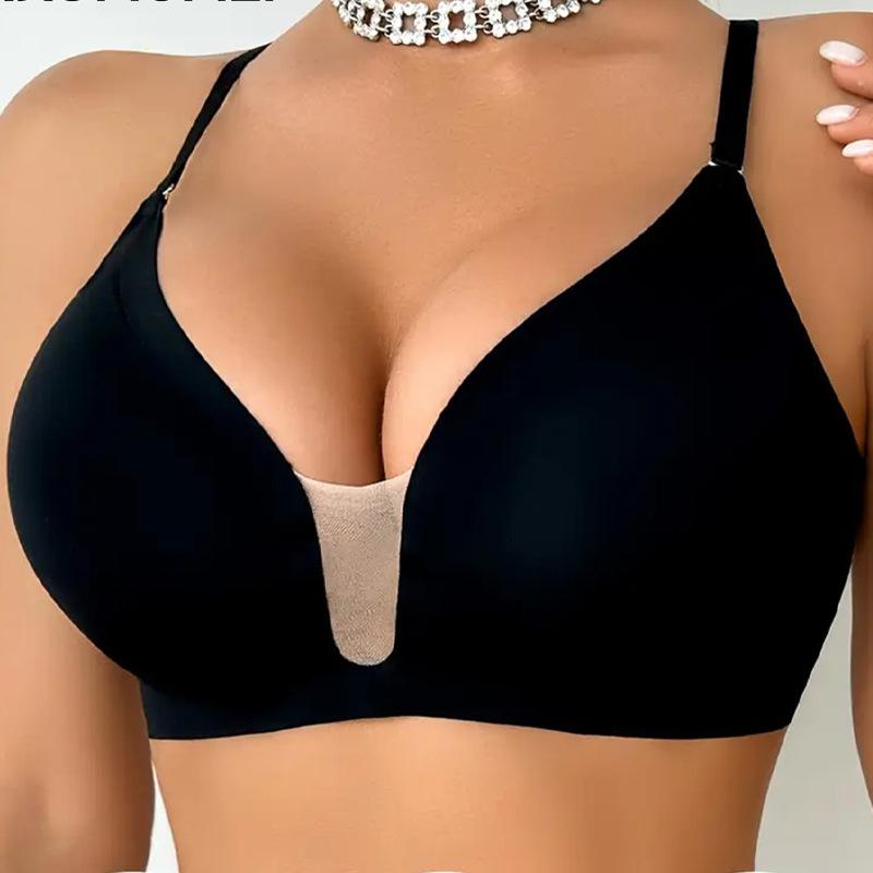 Women's Multi-Way Beauty Back Bra Sexy Backless Halter Bra Plus Size Push Up Brassiere