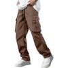 Men's Casual Cargo Pants Drawstring Multi-Pocket Tactical Trousers Outdoor Hiking Jogging Sports Pants