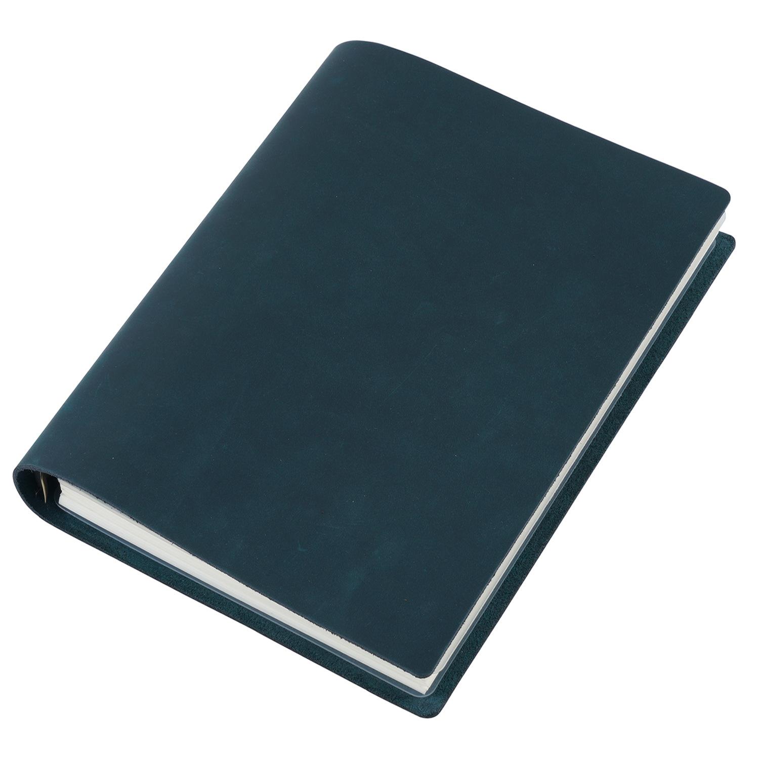High Quality Thick Crazy Horse Leather B5 Travel Journals Custom Free Sample Notebook Notepad Business Sketch Diary Loose-leaf (Blue,B5)