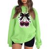 Women's Neck Long Sleeve Loose Fit Casual Sweatshirt Pullover Top with Halloween Print