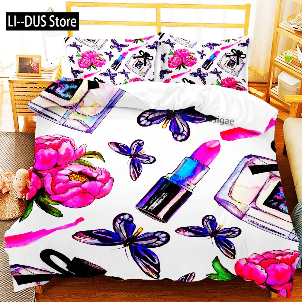 Butterfly Bedding Set For Boys Watercolor Butterfly Duvet Cover Fantasy Floral Animal Polyester Quilt Cover King Queen
