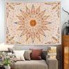 Boho Floral Mandala Tapestry For Bedroom Aesthetic Watercolor Bohemian Flower Wall Tapestry Brown Beige Hippie Indian Small