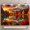 2D Plane 1 Piece of Autumn Landscape Painting Festival Party Birthday Decoration Items