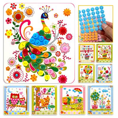 5/10pcs Button Stickers Cartoon Pattern Kids DIY Toys Handmade Art Craft Children Early Educational Game Multiple Styles TMZ