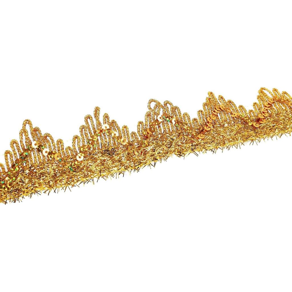 2 Yards Sequined Lace Trim Fabric Ribbon DIY Crafts 4CM Wide