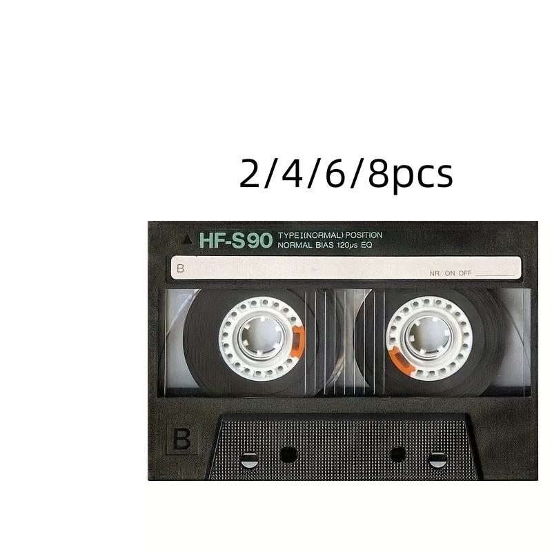 2/4/6/8pcs Set, Retro Music Tape Design Placemats - Rectangular Placemats with Abstract Art Patterns, Suitable for Parties, Home Decoration and