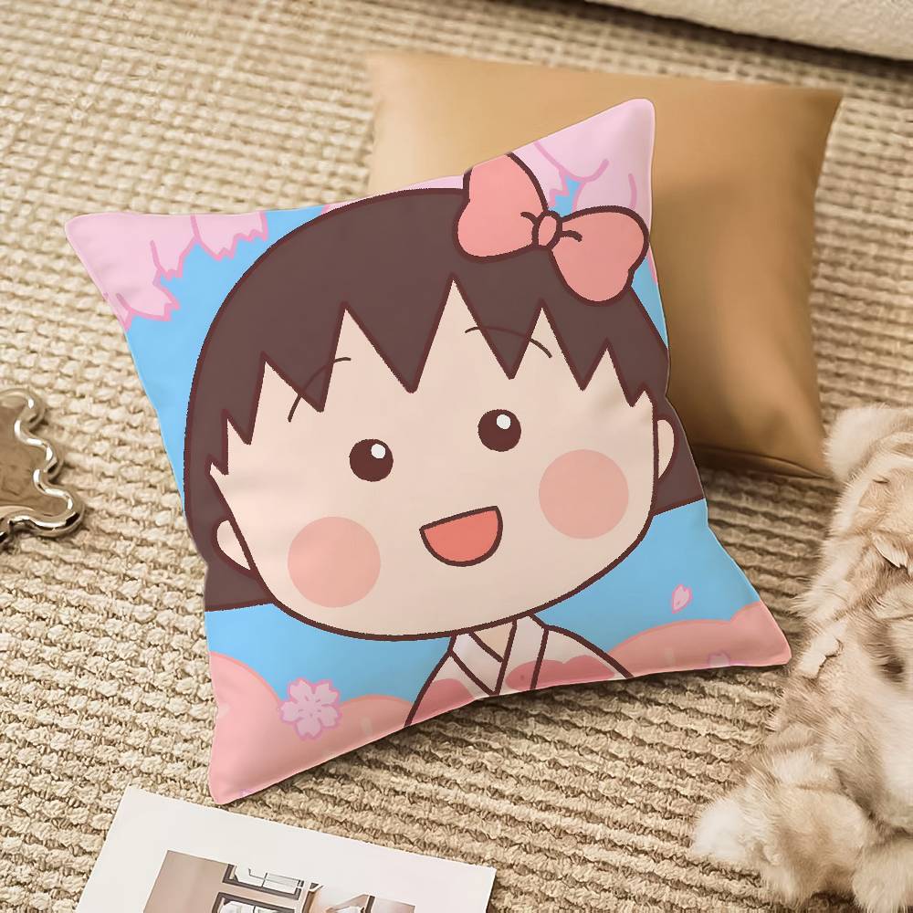 Chibi Ma-maru-ko-chan Pillow Case Anti-dustmite Invisible Zipper Sofa Bed