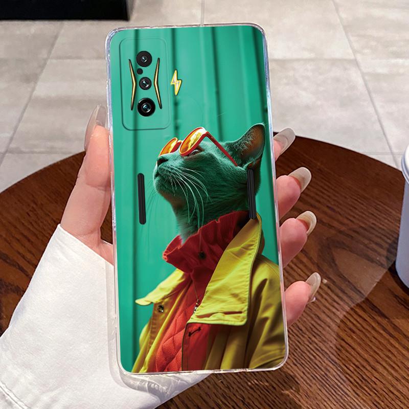 Jelly Casing For Xiaomi Poco F4 GT 5G Capa For POCO F3 GT Fundas Clear Silicone Soft TPU Back Cover Cute Cat Protective Case