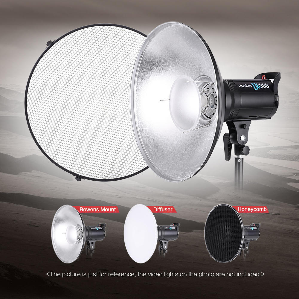 16" Photo Studio Beauty Dish Softbox Diffuser Honeycomb Grid Bowens Mount
