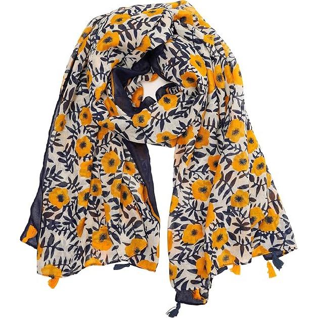 Stort Boho skjerf for kvinner Lett blomstertrykkskjerf Høst Vinter Mote Frynsede sjalomslag, 60 farger