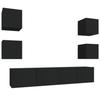 VidaXL TV Unit Set 6 Pcs Black Engineered Wood 3114255