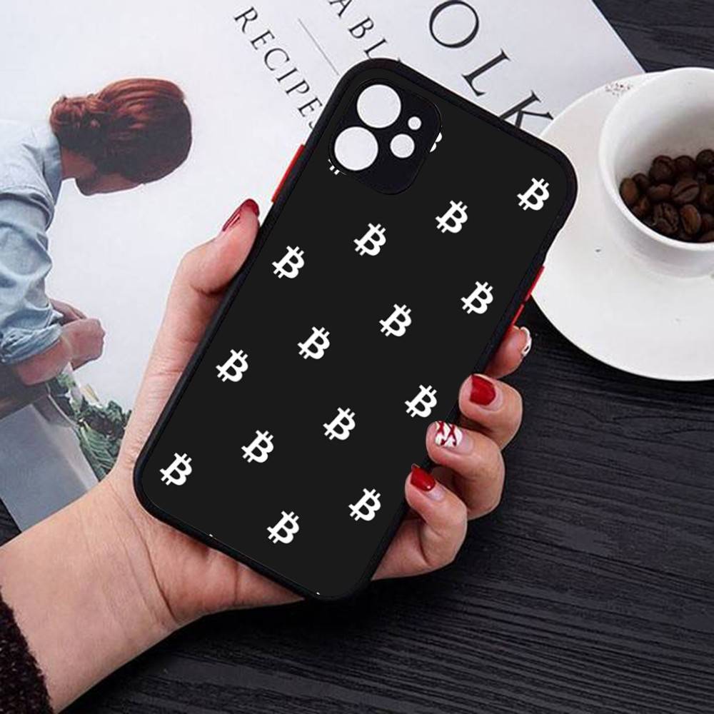 

Luxury Bitcoin Phone Case For IPhone 14 11 12 13 Mini Pro Max 8 7 Plus X XR XS MAX Translucent Matte Cover iphone 11