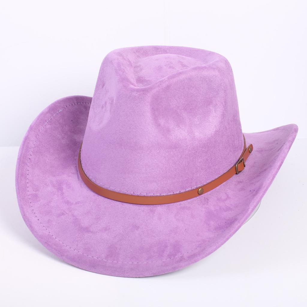 Popular European and American Classic Suede Western Cowboy Hat Men's and Women's Fashion LO Style Peach Heart Cowboy Hat