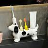 Ceramic Dog Shaped Toothbrush Holder 4 Slots Toothpaste Toothbrush Base Washbasin Organizer Sink
