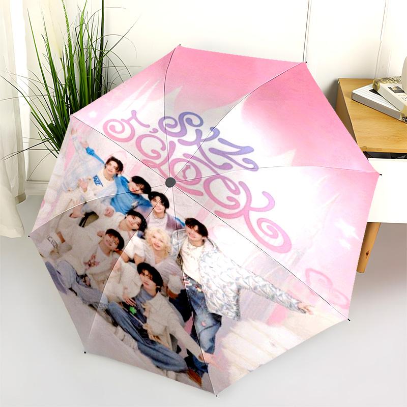 Harmony Diversity: Through Style Folding Umbrella Portable 8 Paraphenoid Bones Outdoor Three Folds Travel