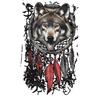 Men's Oversized T-Shirt Black Wolf Dreamcatcher Print Casual Streetwear Top for Daily Wear and Outdoor Activities