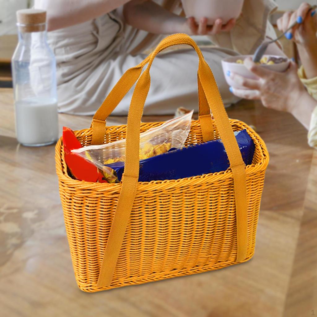 Hand Woven Basket Vegetable Storage Portable Multipurpose Handwoven Nesting Bin