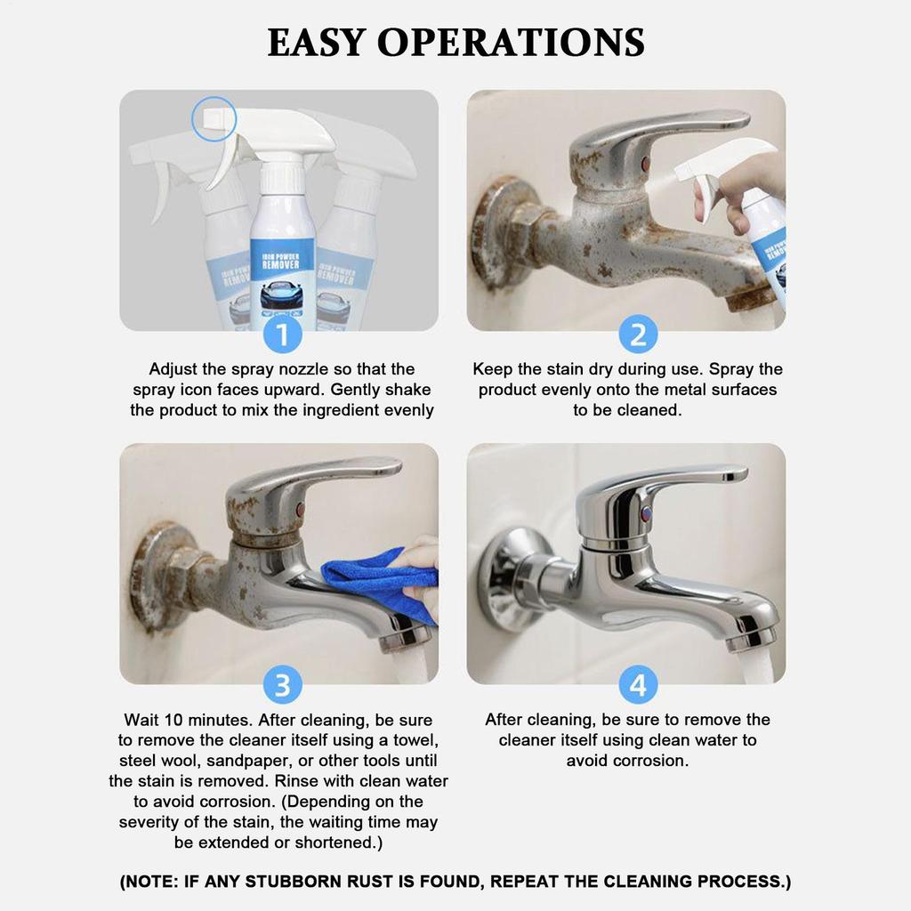 Iron Remover Car Detailing Heavy-Duty Spray Inhibitor 120ml Car Detailing Remover Rust Cleaner For Hardware Bolt Vehicle Truck