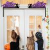 Door Corner Wooden Ornament Halloween Door Hanging Corners Sign Spooky Bat Spider Web Halloween Door Corner for Indoor