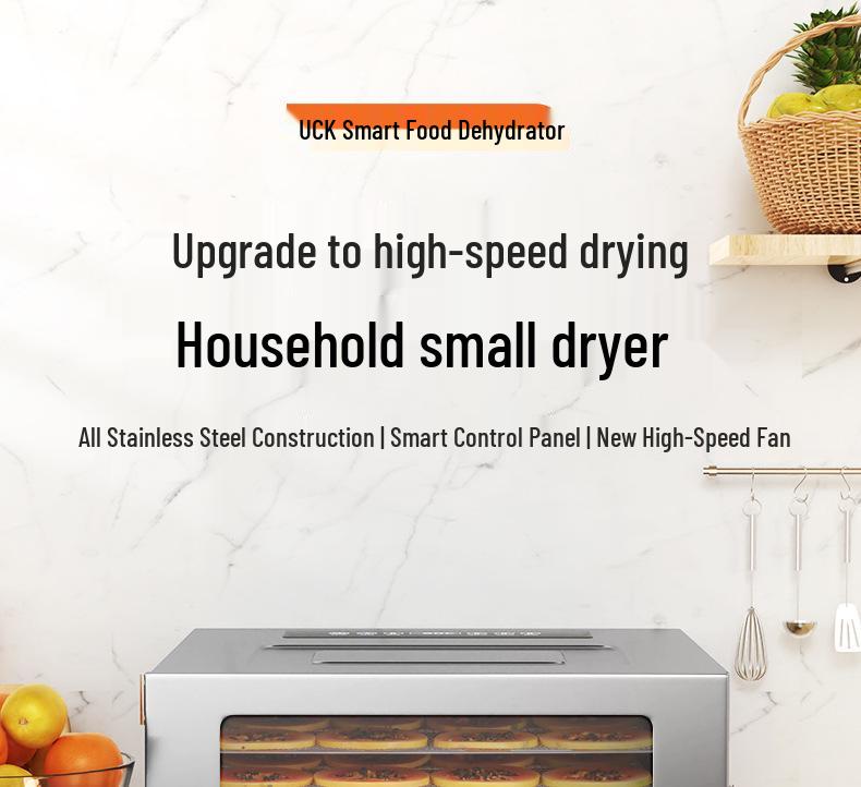 Smart 6-Layer Stainless Steel Food Dehydrator for Vegetables, Meat, Pet Snacks, and Medicinal Herbs
