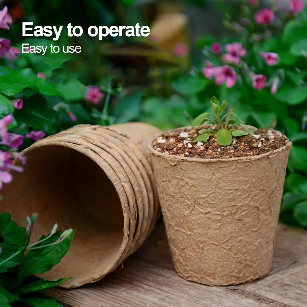 53/72pcs Flower Vegetable Seedlings Nursery Cup Biodegradable Seed Starter Pots Kits with Plant Labels Mini Seedling Tools