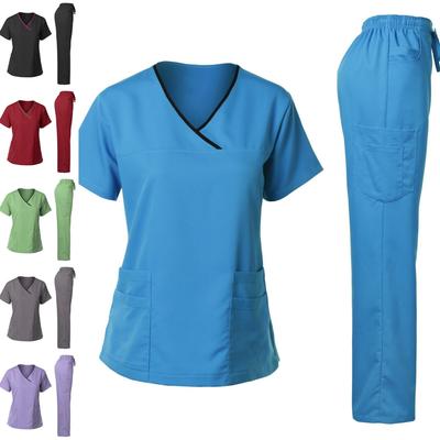 Divise ospedaliere di alta qualità all'ingrosso, magliette e pantaloni, set di uniformi per infermieri e donne mediche