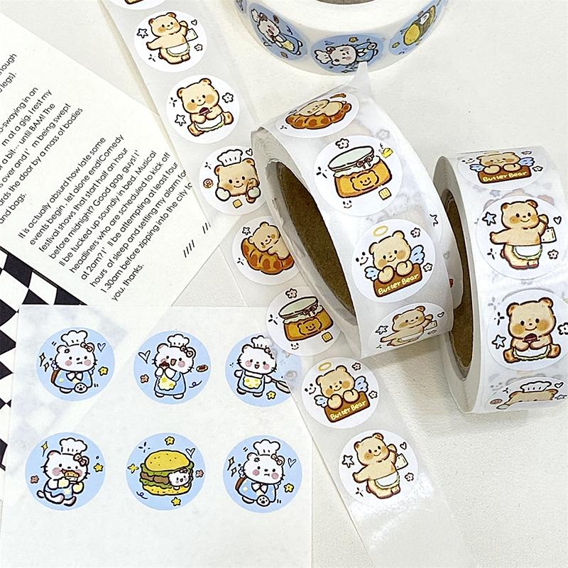 

Мультфильм медведь-масло Sanrio Chef Hello Kitty Roll наклейка ручной работы украшение счета запечатывание наклейка Необходимый подарок наклейка