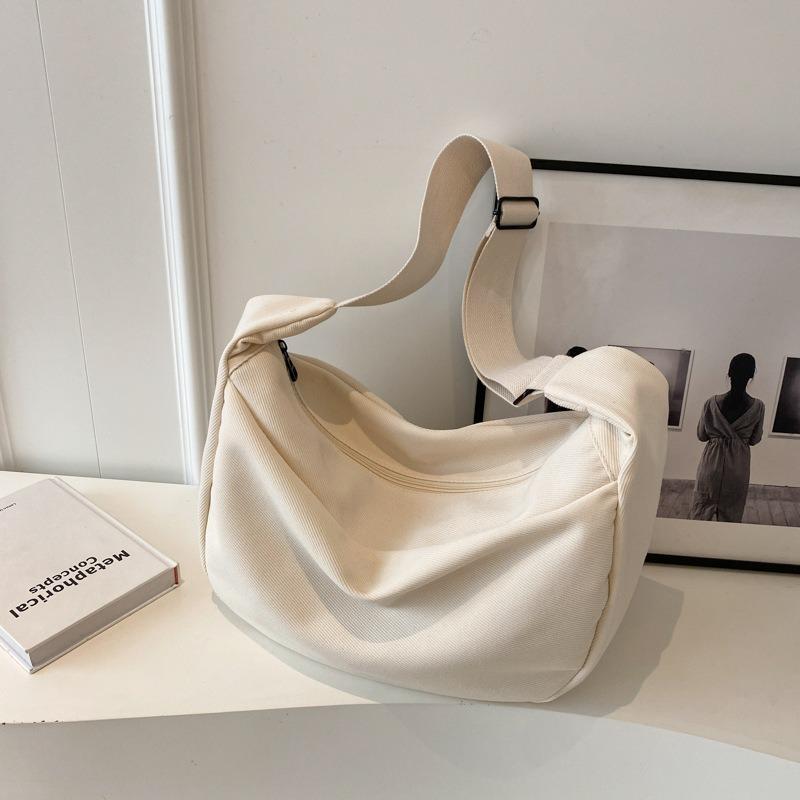 Setki Prostej Modnej Płóciennej Torby Tekstura Duża Pojemność Dojazdowa Niszowy Design Rekreacyjna Na Ramię Crossbody Torba Pierożek