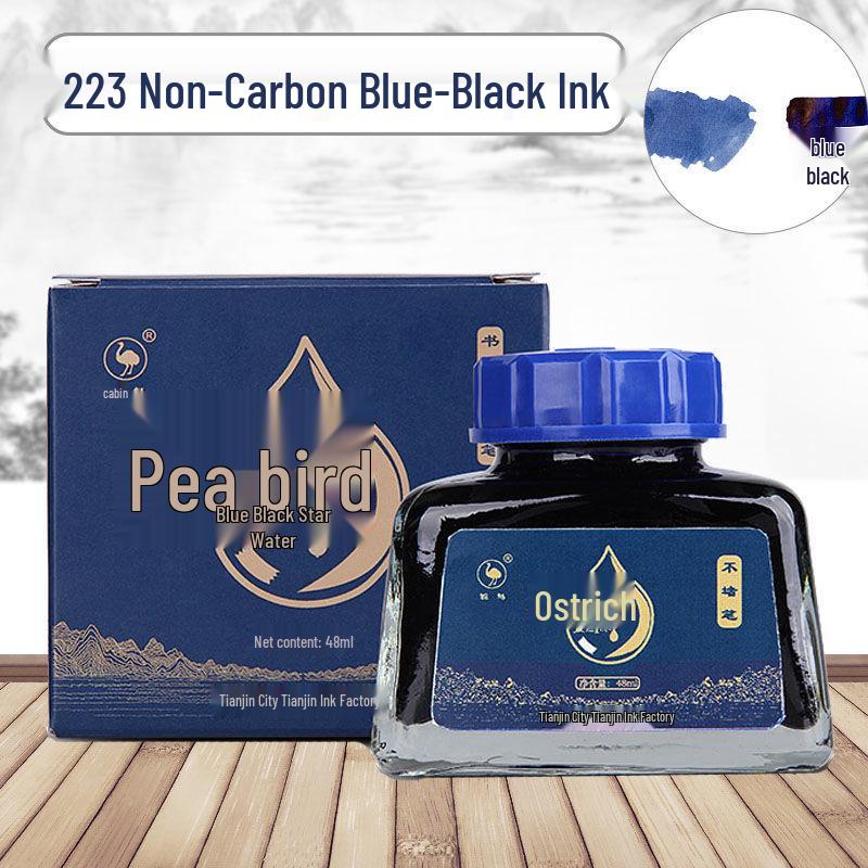 Ostrich Non-Carbon Ink for Series 5 Fountain Pens, Waterproof, Erasable, Red/Black/Pure Blue.