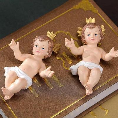 Jesuskind-Figur, Mini-Figur aus Kunstharz, Heiliges Jesuskind, religiöse Jesuskind-Figur für Zuhause, Büro, Kirchendekoration, ideal für Gläubige