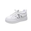 Korean version of imitation leather little white shoes women's 2025 summer and autumn new lace-up soft sole soft surface fashion versatile sports 
