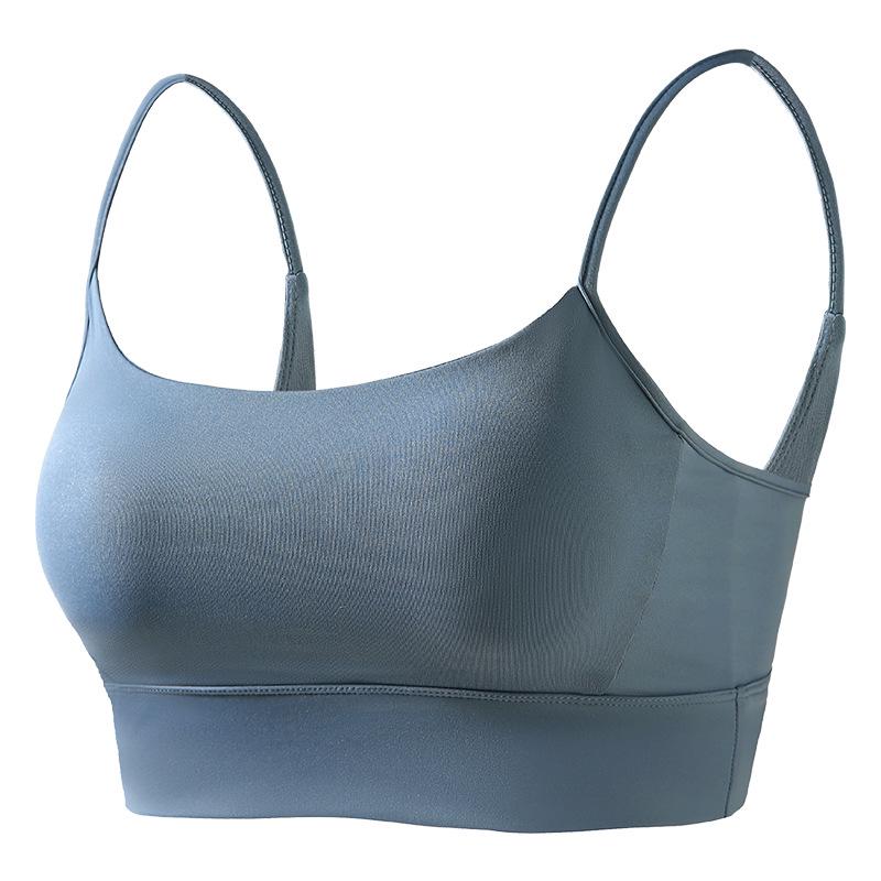 Women's Shockproof Strappy Sports Bra - Push-Up, Anti-Sagging, Backless, Running & Fitness Vest with Integrated Cup