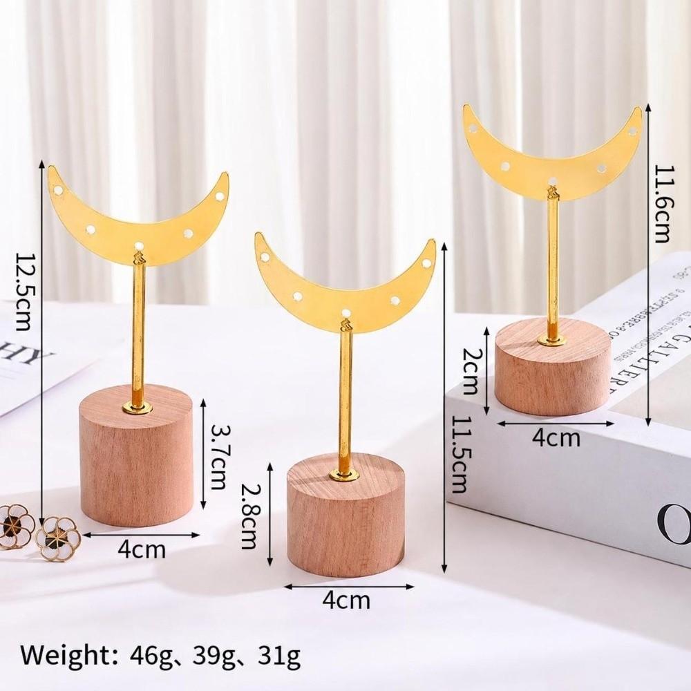 Metal Iron Earring Display Stand Wooden Base Earring Rack Earring Display Holder  Dangle Earrings