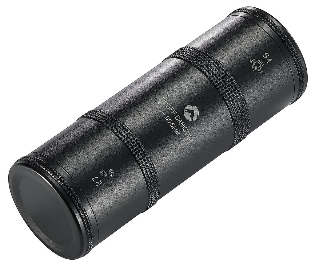 Camping Moon Camping Coffee Canister, 2-Tier, CNC-Cut, Duralumin, Black Gear, CC-51-BK