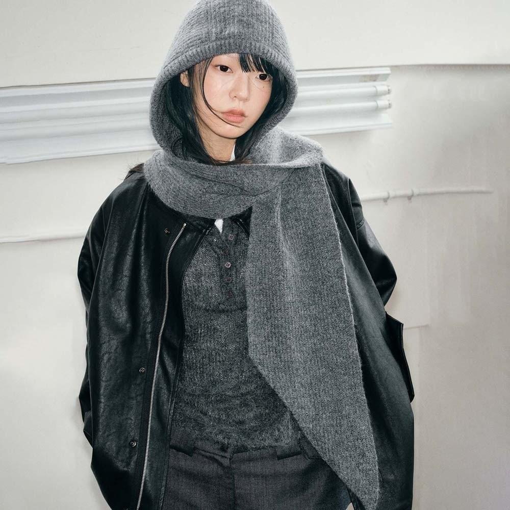 Soft Knitted Hooded Cap Acrylic Fibers Winter Neckerchief Hat Neck Collar Beanies Cap  School