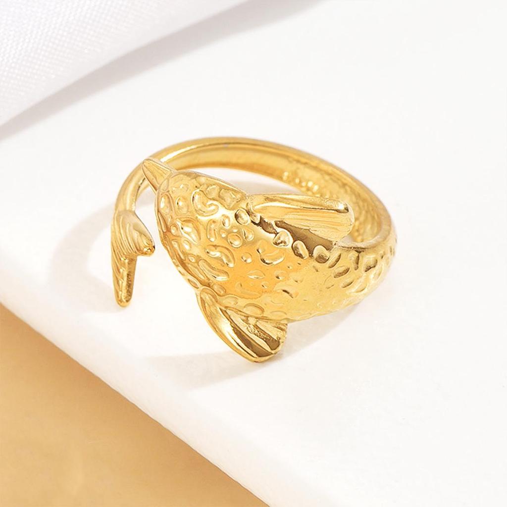 Stainless Steel Dolphin Ring - Beach Vacation Marine Life Jewelry