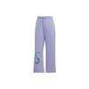 Solid Color Logo Print Elastic Straight Leg Sports Pants Women Bottoms Purple IB5880