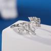 5X7mm Oval Cut Full Moissanite Ring for Women   CopperNature Inspired Leaf Ring Engagement Wedding Band Jewelry Gift