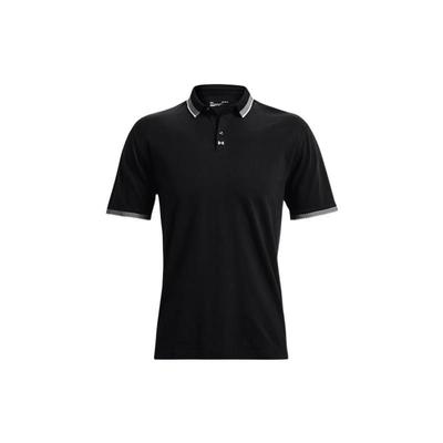 Cămașă Polo cu Mânecă Scurtă, Culoare Uni, Manșetă Striped Bărbați Topuri Negru 1370099-001