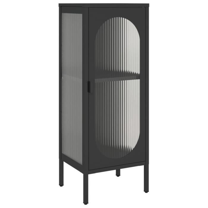 VidaXL Buffet noir 40x35x105 cm verre et acier 352999