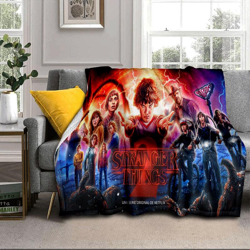 Stranger Sci-fi Adventure Blanket Flannel Blanket for Bed, Sofa, Camping, Hiking, Picnic Essentials, Gift for Family Fan Gifts