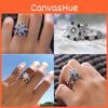 Stunning Geometry-inspired Silver Plated Blue Sapphire And Topaz Wedding Ring Set