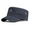 Men's Cotton Military Cap Summer Outdoor Breathable Flat Top Hat Vintage Embroidery Cadet Hat Casual Sun Protection Peaked Cap