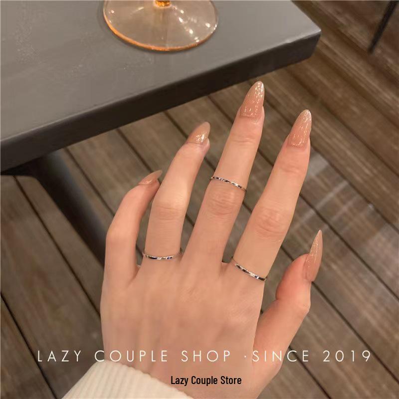 Verstellbares Ring-Set im koreanischen Stil für Damen - Enthält offene Zeigefinger- und Kettenringe